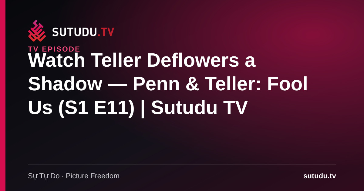 Teller Deflowers a Shadow poster